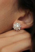 E14 pearl jewelry silver earrings
